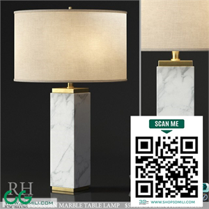 SQUARE COLUMN MARBLE TABLE LAMP